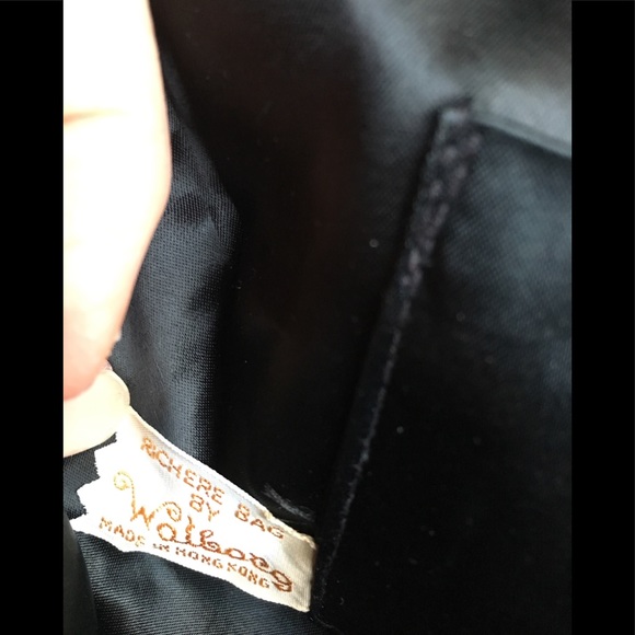 1950’s SATIN BLACK BEADED CLUTCH BAG - Picture 4 of 6